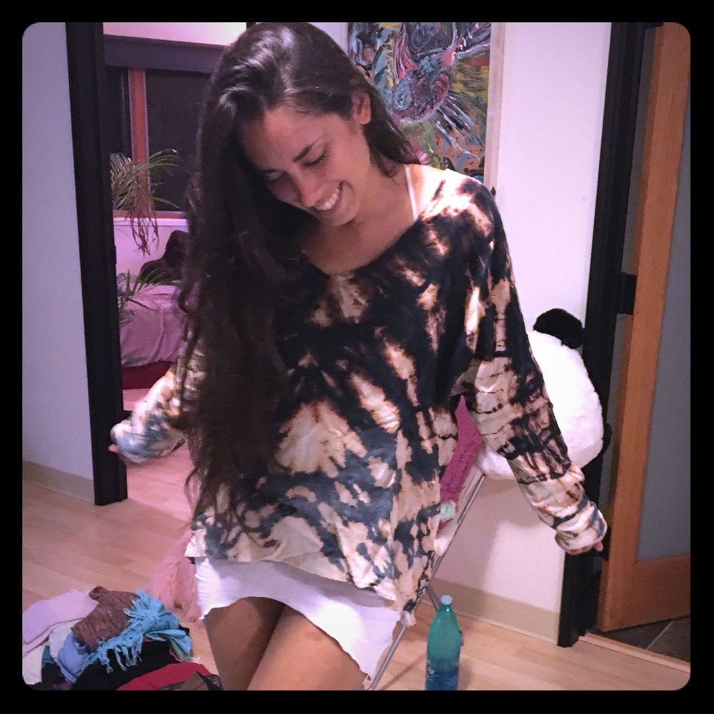 Hard Tail tie dye long-sleeve v-neck pullover